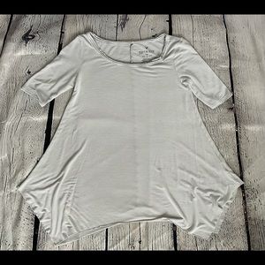 Grey and white striped soft tee